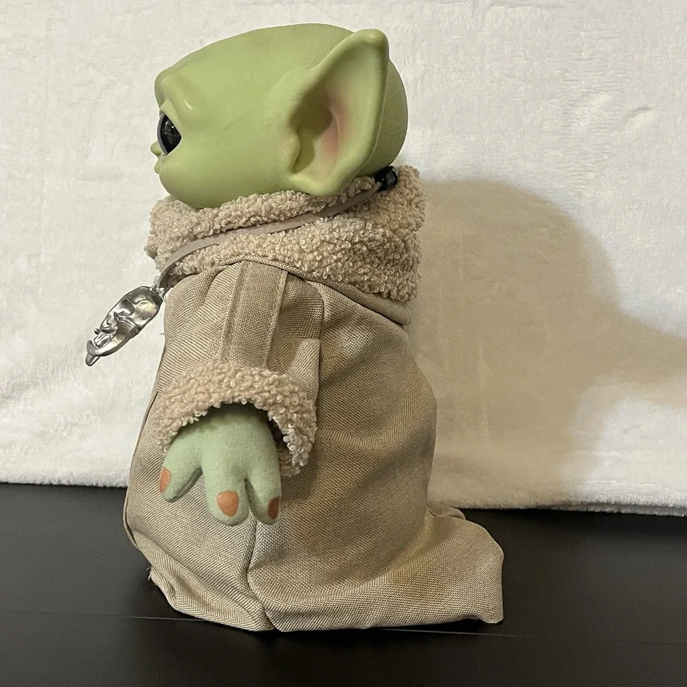 Baby Yoda Plush Toy Doll w/ Beige Outfit & Necklace Office Decor Mattel 2021 12